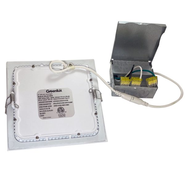 GreenLux 6-in 14w LED Square Slim Downlight 3000K Warm White 120v Dimmable Discount - Image 3